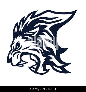 Lion Mascot Roaring Vector Icon Logo Template Stock Vector