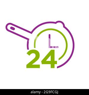Standby 24/7 sign day/night services button symbol. 24 hour service logo vector icon. Stock Vector