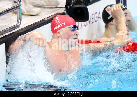 Adam Peaty (GBR), JULY 26, 2021 - Swimming : Men's 100m Breatstroke Final during the Tokyo 2020 Olympic Games at the Tokyo Aquatics Centre in Tokyo, Japan. (Photo by Akihiro Sugimoto/AFLO SPORT) Stock Photo