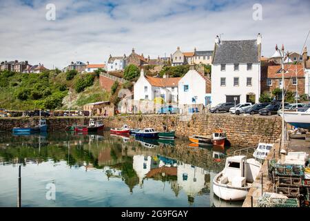 Fishing boats in Crail Harbour, East Neuk of Fife, Scotland Stock Photo