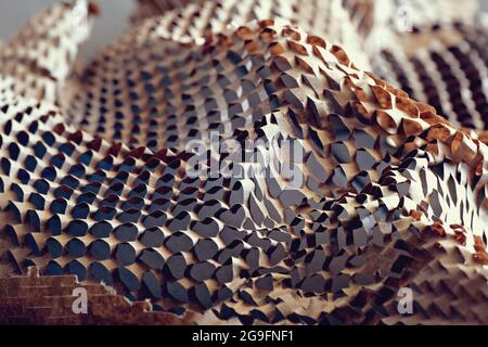 Abstract background with perforated wrapping paper Stock Photo