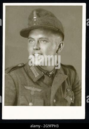 Europe, Germany, Hamburg, portrait of an German soldier in WW II, around 1943 , EDITORIAL-USE-ONLY Stock Photo