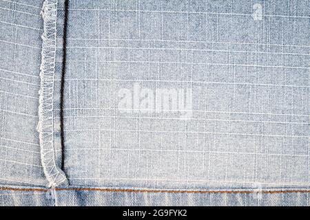 Backside side of jeans fabric with back seam Stock Photo