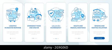 Health and medical assistance onboarding mobile app page screen. Stock Vector