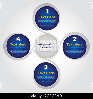 Infographic colorful template with four steps for success in circle form. Stock Vector