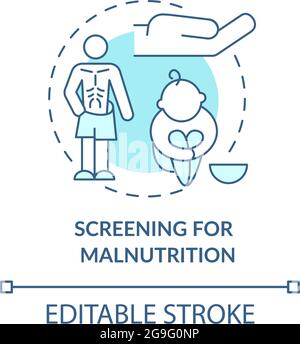 Screening for malnutrition concept icon. Stock Vector