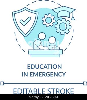 Education in emergency concept icon. Stock Vector