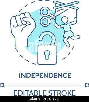Independence and autonomy concept icon. Stock Vector