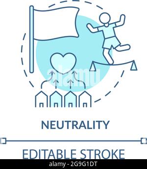 Neutrality and untimilitary tendencies concept icon. Stock Vector
