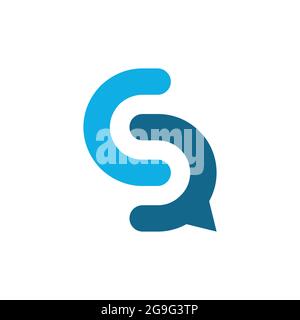 letter S chat logo icon vector flat concept graphic design Stock Vector