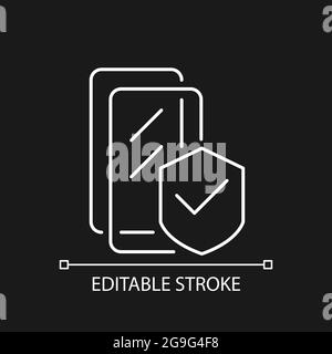 Screen protectors white linear icon for dark theme Stock Vector