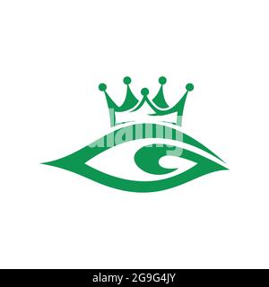 letter G eye crown logo icon flat concept vector design Stock Vector