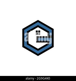 letter G home logo icon flat concept vector design Stock Vector