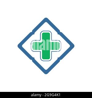 medical cross concept logo icon flat concept vector design Stock Vector