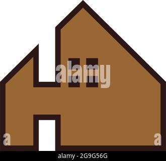 letter H house home logo icon flat concept vector design Stock Vector