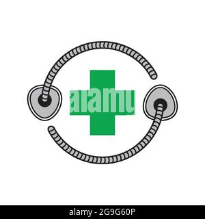 medical anesthesia flat logo icon flat concept vector design Stock Vector