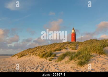 Eierland Lighthouse on the northernmost tip of the Dutch island of Texel. Netherlands Stock Photo