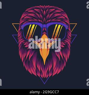 Eagle head eyeglasses vector illustration Stock Vector