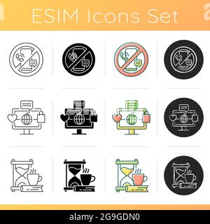 Lifestyle tendencies icons set Stock Vector