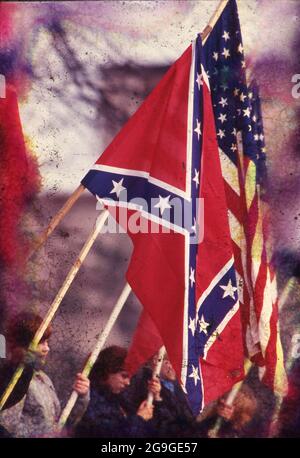 KKK rally during the G7 Summit in Houston, 1990 Stock Photo - Alamy
