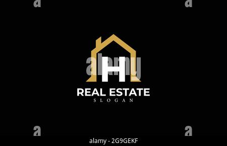 Alphabet H Real Estate Monogram Vector Logo Design, Letter H House Icon Template Stock Vector