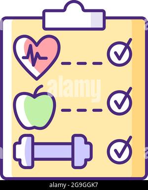 Wellness program RGB color icon. Stock Vector