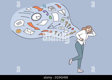 stressed business woman clip art
