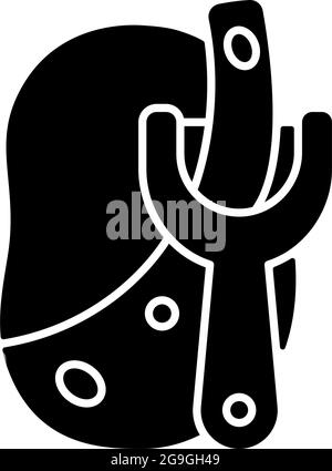 Peel potato black glyph icon Stock Vector