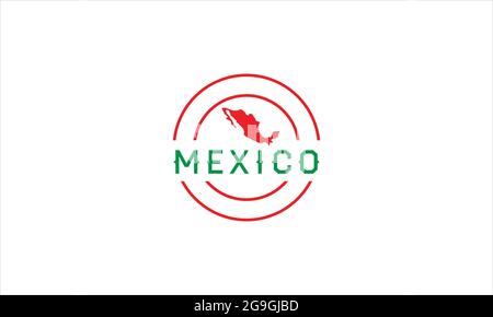 Mexican map typography  icon in circle  logo deign vector illustration Stock Vector