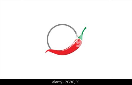 Red pepper Chili in circle  Symbol Vector Icon Illustration Stock Vector