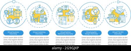 Remote internship areas vector infographic template Stock Vector