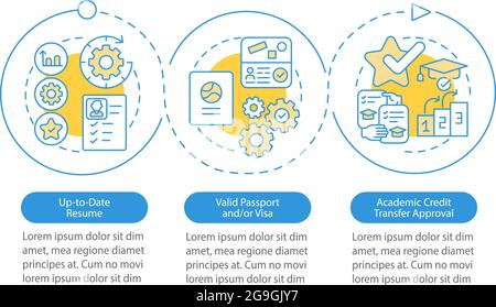 Internship abroad demands vector infographic template Stock Vector