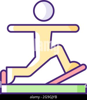 Pilates RGB color icon. Stock Vector