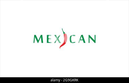 Mexican red pepper chili icon logo design vector illustration symbol Stock Vector