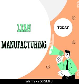 Writing displaying text Lean Manufacturing. Business overview focus on minimizing waste within manufacturing systems Abstract Displaying Different Stock Photo