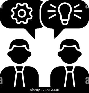 Brainstorming black glyph icon Stock Vector