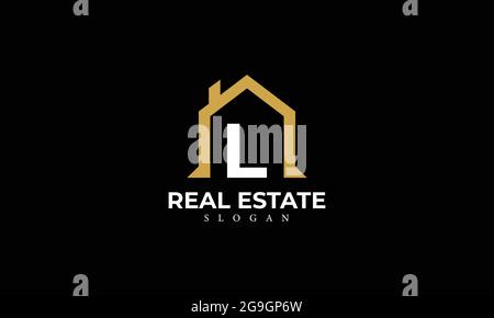 Alphabet L Real Estate Monogram Vector Logo Design, Letter L House Icon Template Stock Vector
