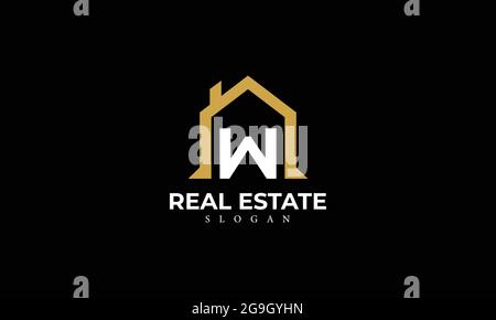 Alphabet W Real Estate Monogram Vector Logo Design, Letter W House Icon Template Stock Vector
