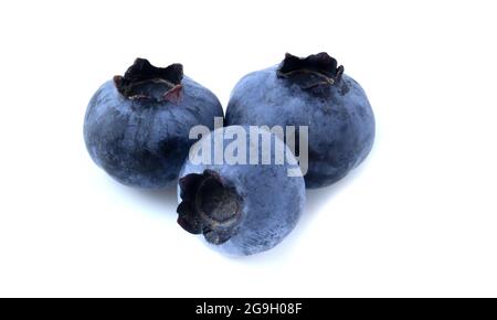Ripe blueberries, berries isolated on white background Stock Photo