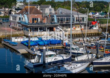 royal lymington yacht club, lymington marina, new forest, hampshire, uk Stock Photo