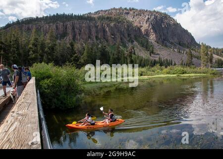 Twin Lakes is a popular place for recreation near Mammoth Lakes in Mono County, CA, USA. Stock Photo