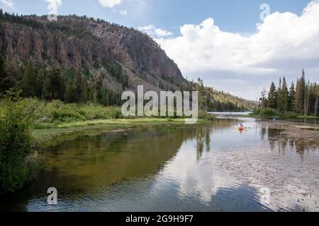 Twin Lakes is a popular place for recreation near Mammoth Lakes in Mono County, CA, USA. Stock Photo