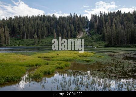 Twin Lakes is a popular place for recreation near Mammoth Lakes in Mono County, CA, USA. Stock Photo