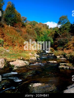 Waterfall, River Caerfanell, Blaen Y Glyn, Brecon Beacons National Park, Powys, Wales. Stock Photo