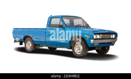 Classic Japanese pickup truck isolated on white background Stock Photo