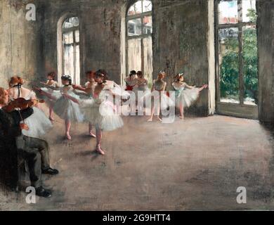 Degas. Painting entitled 'The Rehearsal' by Edgar Degas (1834-1917), oil on canvas, c. 1873-78 Stock Photo
