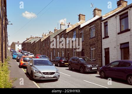 Rows of terraced houses off Sackville Street Stock Photo