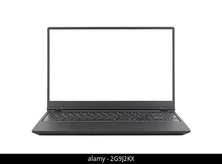 Laptop isolated on white with clipping path Stock Photo