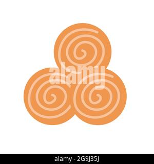 Round cookies on an isolated background. Appetizer or dessert. Design elements. Unhealthy food. Stock Vector