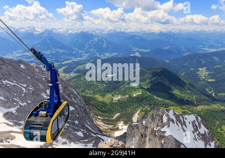 View from Dachstein mountain cable car station near Schladming with view to the Tauern with Großglockner Stock Photo